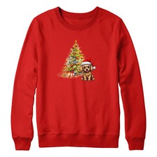 Apricot Poodle Christmas Scene