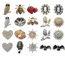 Women Crystal Magnetic Brooch