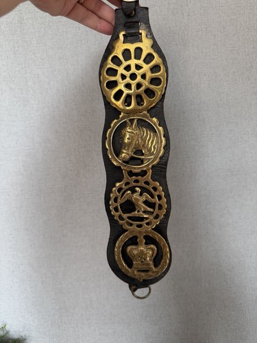Vintage horse brass martingale - vintage,