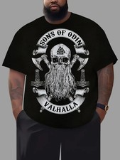 Mens Tshirt With Viking Print