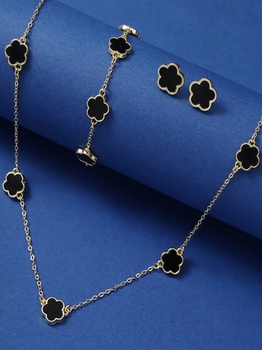 3pcs clover jewelry set - 3pcs, iron