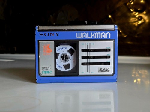 Blue sony walkman - sony, wm-33