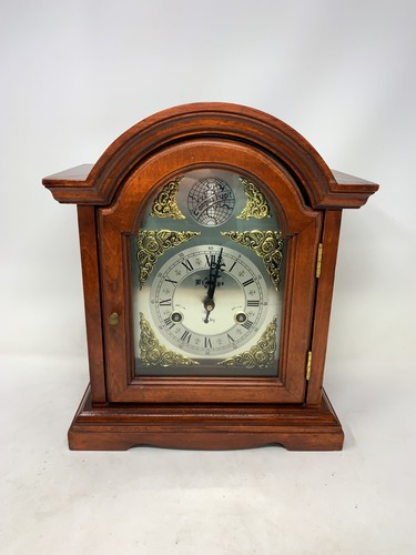 Vintage mantel clock brown - vintage,