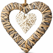 Rustic Wicker Heart Hanging