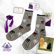POODLE SOCKS FUN UNISEX ONE SIZE FIT UK 5-11 EU 38-46 US 7.5-12 POODLE GIFT