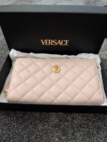 Versace wallet lambskin pink - versace,