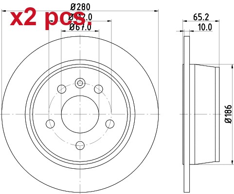 Pcs rear brake disc rotos - x2,