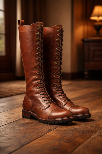 Men brown leather - men’s, knee