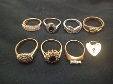 9ct/10ct/18ct Diamond RIngs & Locket 23.8 Grams. 8 Items