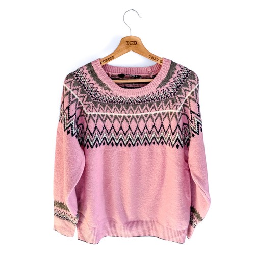 Ladies pink fairisle - pink,