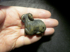 Hand Carved wood netsuke goat