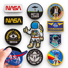 NASA Astronaut Embroidered Sew On Hook Loop Patch Badge Bag Fabric Craft Sticker