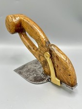 Unusual 19th C Antique Adze Shipwright Cooper Tool Elbow D Handle Hand Adze