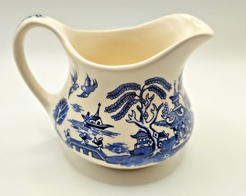 Vintage willow pattern milk - vintage,