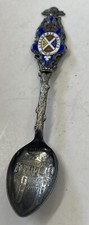 ANTIQUE STERLING SILVER MONTREAL CANADA SOUVENIR SPOON ENAMELED