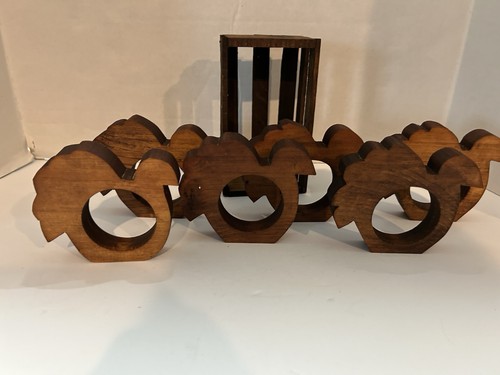 Vtg hand crafted - 6, wooden