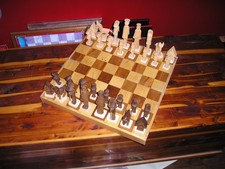 Hand Carved Softwood Chess Set