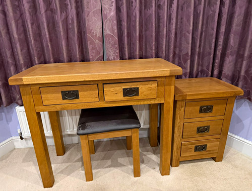 Oak dressing table bedside - dressing,