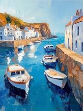 Polperro harbour seascape - polperro,