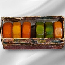 Bakelite Six Hexagon Shaped Napkin Rings (Original Box)