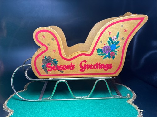 Vintage wooden sleigh seasons - wooden,