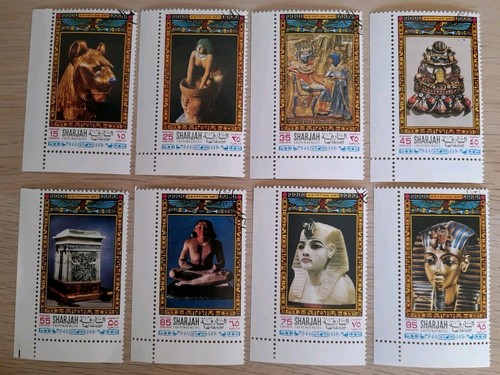 Sharjah stamp set egyptian - stamp, art