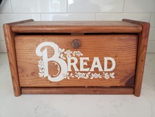 Vintage WOODEN BREADBOX Hinged