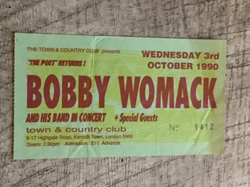 Bobby womack concert - womack, ticket