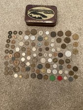 Vintage 105 Foreign Coins And Tokens. Various Countries
