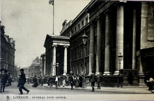 London General Post Office, GPO St Martins Le Grand, Vintage Image Postcard