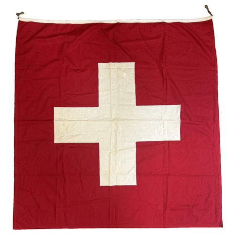 Vintage swiss flag 118x115cm - flag,