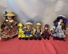 Vintage Porcelain Doll Job Lot Of  6X Small Doll Bundle No Stands