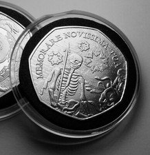 MEMENTO MORI Silver Reminder Coin. Capsule. Skull/Snakes/Death Stoic/Reflection