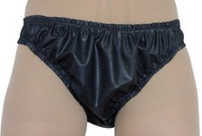 Black Rubber Knickers Pants Underwear Panties Handmade  Latex Mix Briefs Baggy 
