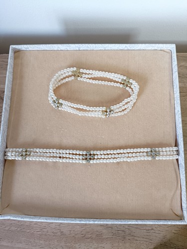 Vintage faux pearl choker - faux,