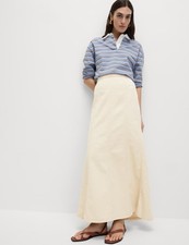 Marks & Spencer Womens Cream Cotton Maxi A Line Women Skirt - M&S