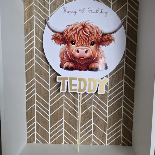 Personalised highland cow cake - personalised,