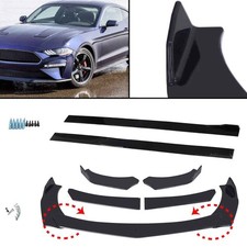 UK Universal Side Skirt Extension + Front Bumper Lip Spoiler Splitter Body Kit