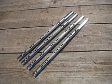 4 x Salvaged Drawer Runners Grooved Ball Bearing Slides Ball Bearing Rails