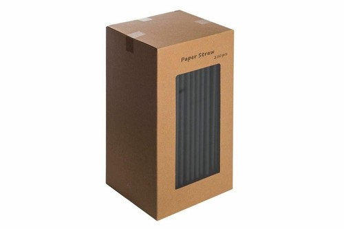 Black paper straws pack - pack, of