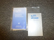1988 Plymouth Voyager Minivan Owner Owner's Manual User Guide LE SE 2.5L 3.0L V6