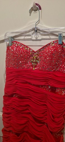 Chica dress size red beaded - l,
