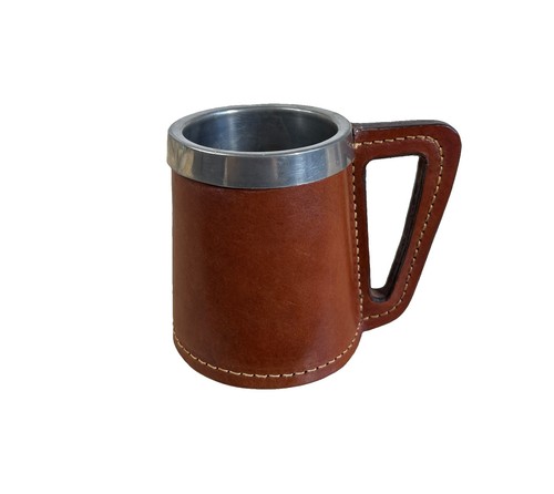 British tan leather pewter - leather,