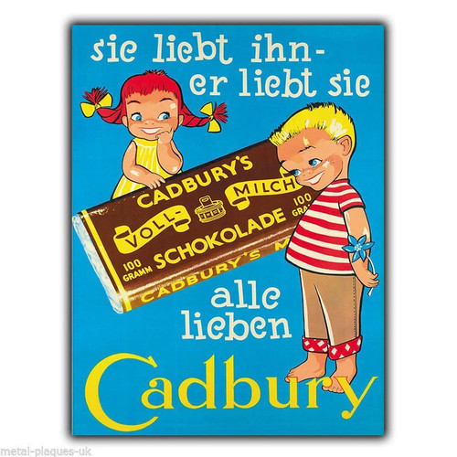 Cadbury german metal sign - cadbury,