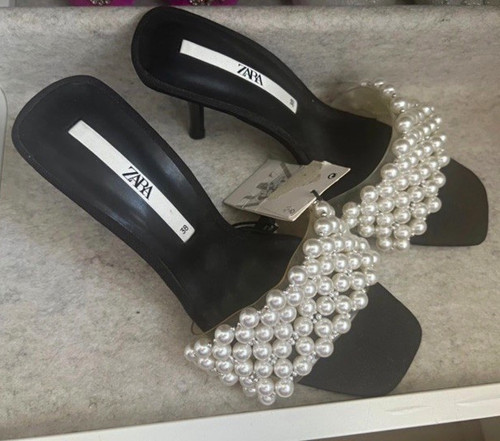 Zara black mule sandals - zara,