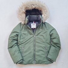 Tommy Hilfiger Womens Jacket Down Feather Bomber Green Hooded Size M