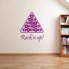 Poolballs Pool Cue Table 9 Ball American Pocket Colourful Wall Stickers New A67