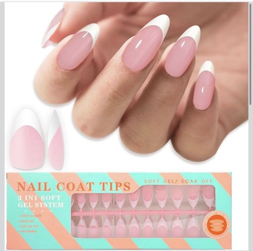 Medium almond gel nail - gel,