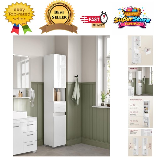 Elegant tall bathroom cabinet - bathroom,