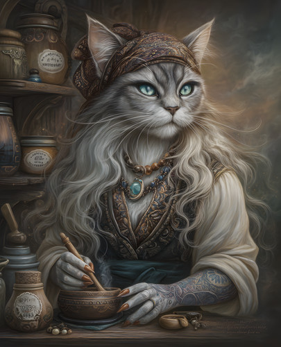 Blue eyed cat apothecary - blue-eyed,